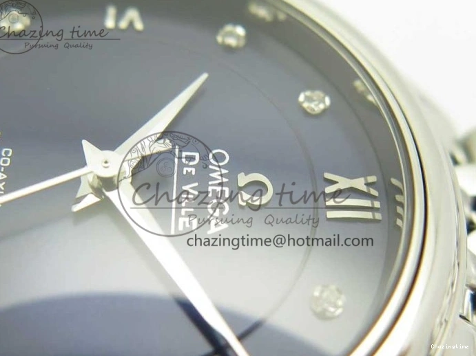 0105 TopPick De Ville Prestige Ladies 32.7mm SS MKF 1:1 Best Edition Blue Dial Diamonds Markers on SS Bracelet MIYOTA 7972